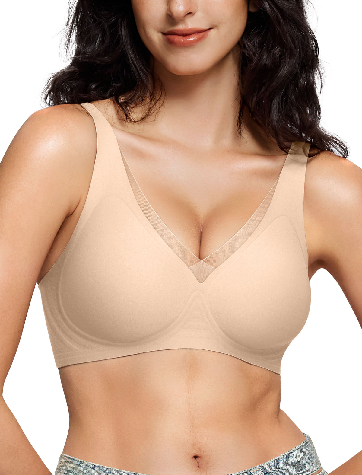 Mesh Deep V Jelly Bra