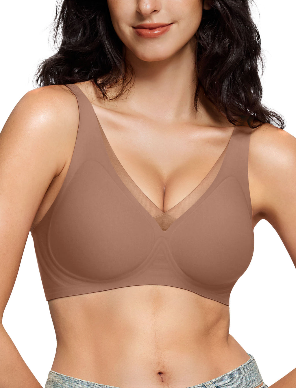 Mesh Deep V Jelly Bra